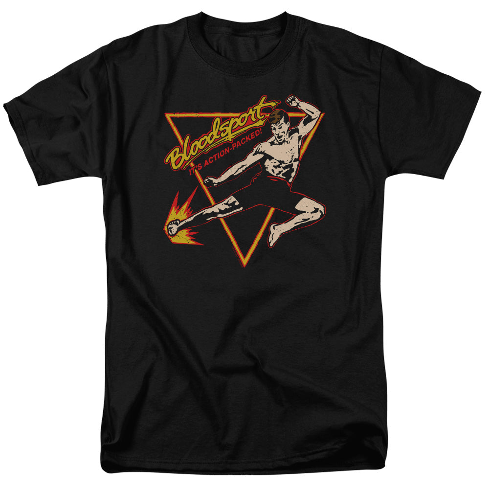Bloodsport - Action Packed - Adult Unisex Short Sleeve T-Shirt - Black