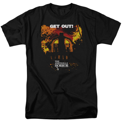 Amityville Horror - Get Out - Adult Unisex Short Sleeve T-Shirt - Black
