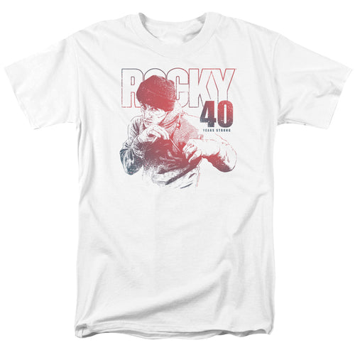 Rocky - 40 Years Strong - Adult Unisex Short Sleeve T-Shirt - White