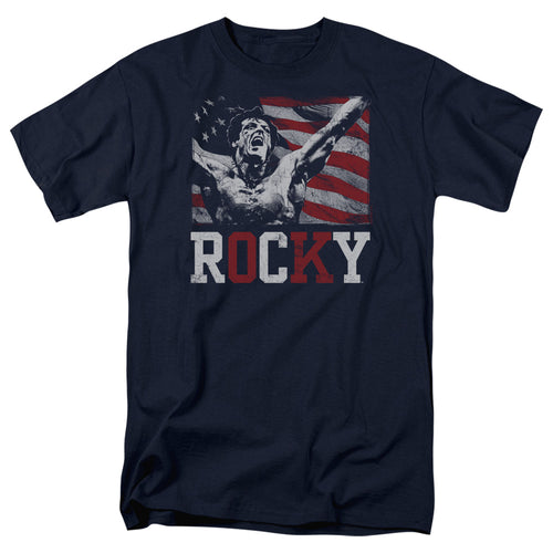 Rocky - Flag Champion - Adult Unisex Short Sleeve T-Shirt - Blue