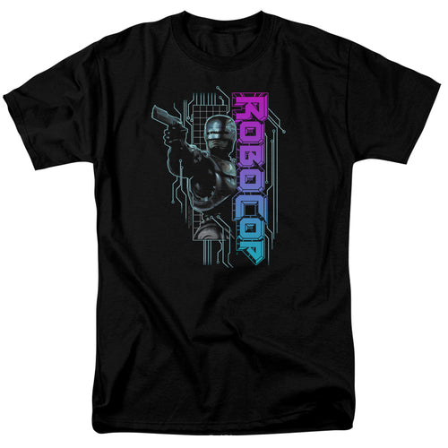 Robocop - Robo Neon - Adult Unisex Short Sleeve T-Shirt - Black