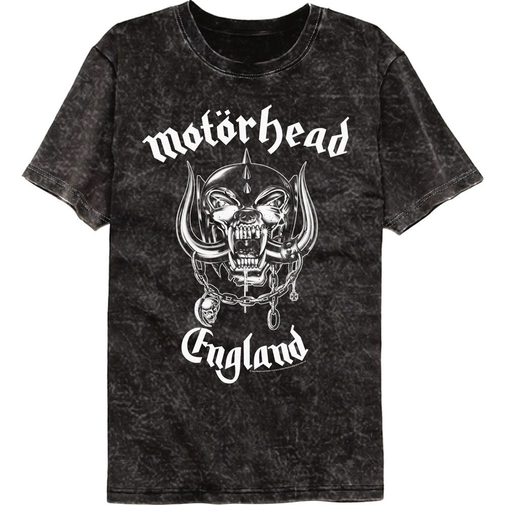 Motorhead England Officially Licensed Adult Short Sleeve Mineral Wash T-Shirt