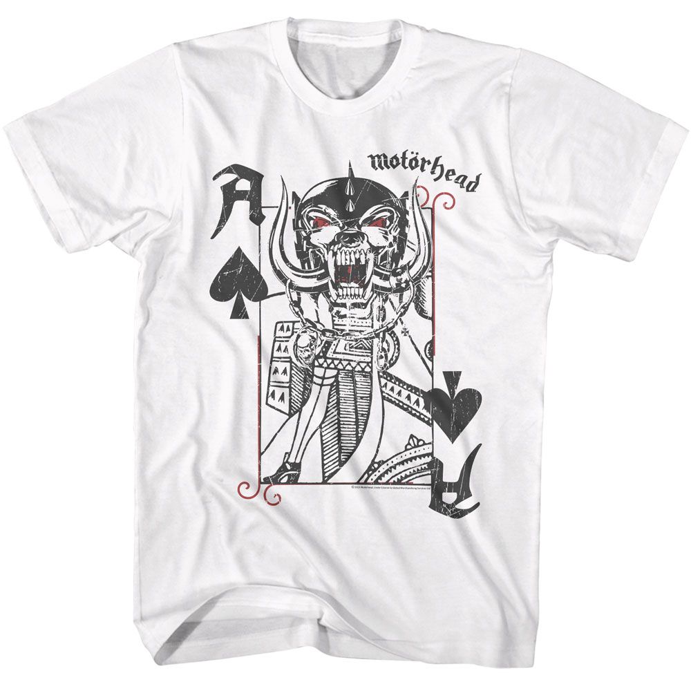 Motorhead - King Of Aces - American Classics - Solid White Adult Short Sleeve T-Shirt