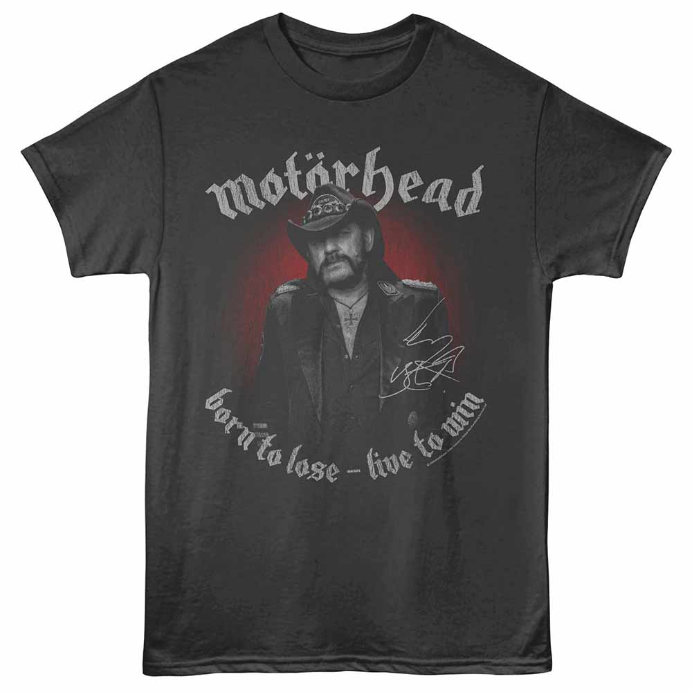 Motorhead - Lemmy Born To Lose - Adult Unisex Short Sleeve T-Shirt - Smoke