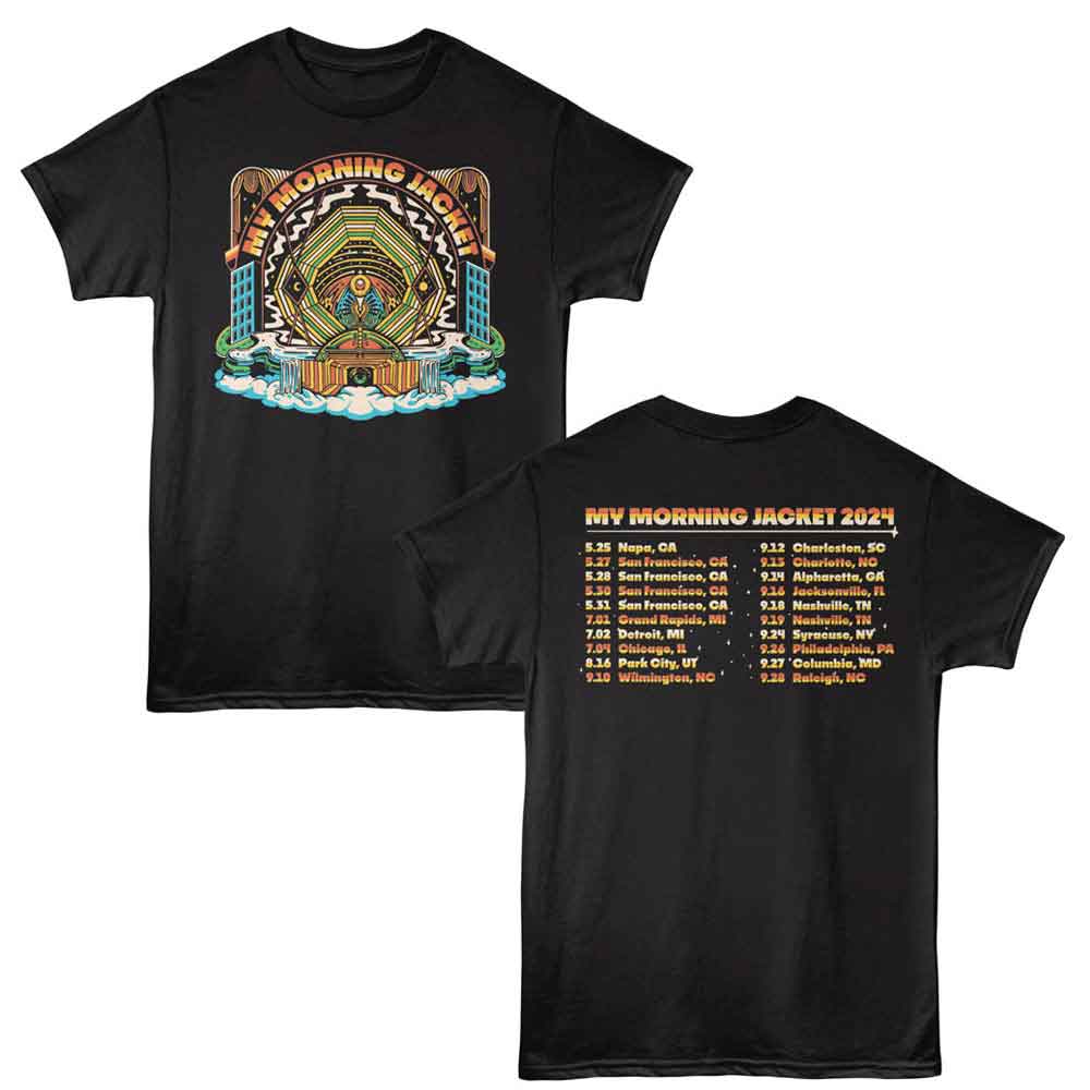 My Morning Jacket - Tour - 2-Sided Print Adult Short Sleeve Solid T-Shirt - Black
