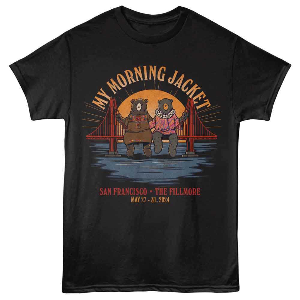 My Morning Jacket - Bridge Bears - Black - Front Print Solid Adult Unisex Short Sleeve T-Shirt
