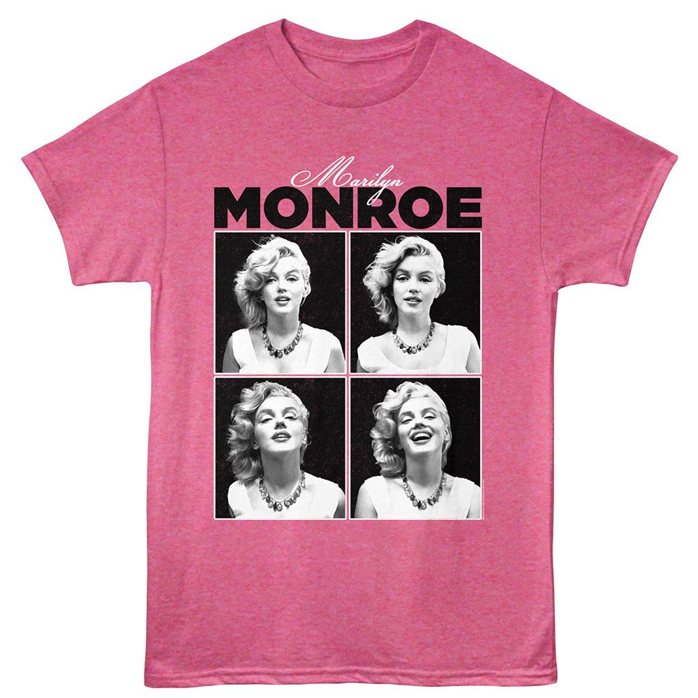 Marilyn Monroe - 4 Photo - American Classics - Retro Pink Heather Adult Short Sleeve T-Shirt