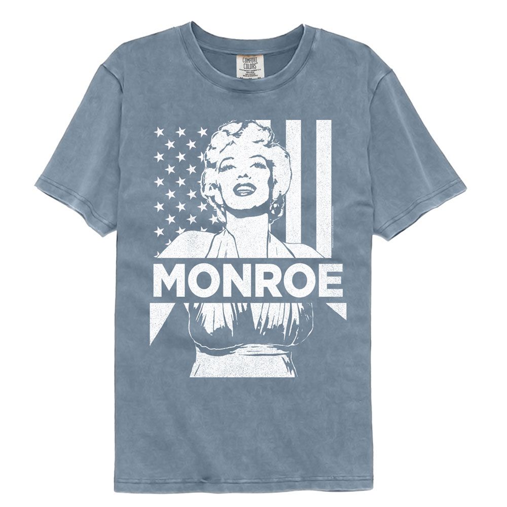 Marilyn Monroe - Flag - American Classics - Blue Jean Adult Short Sleeve Comfort Color T-Shirt