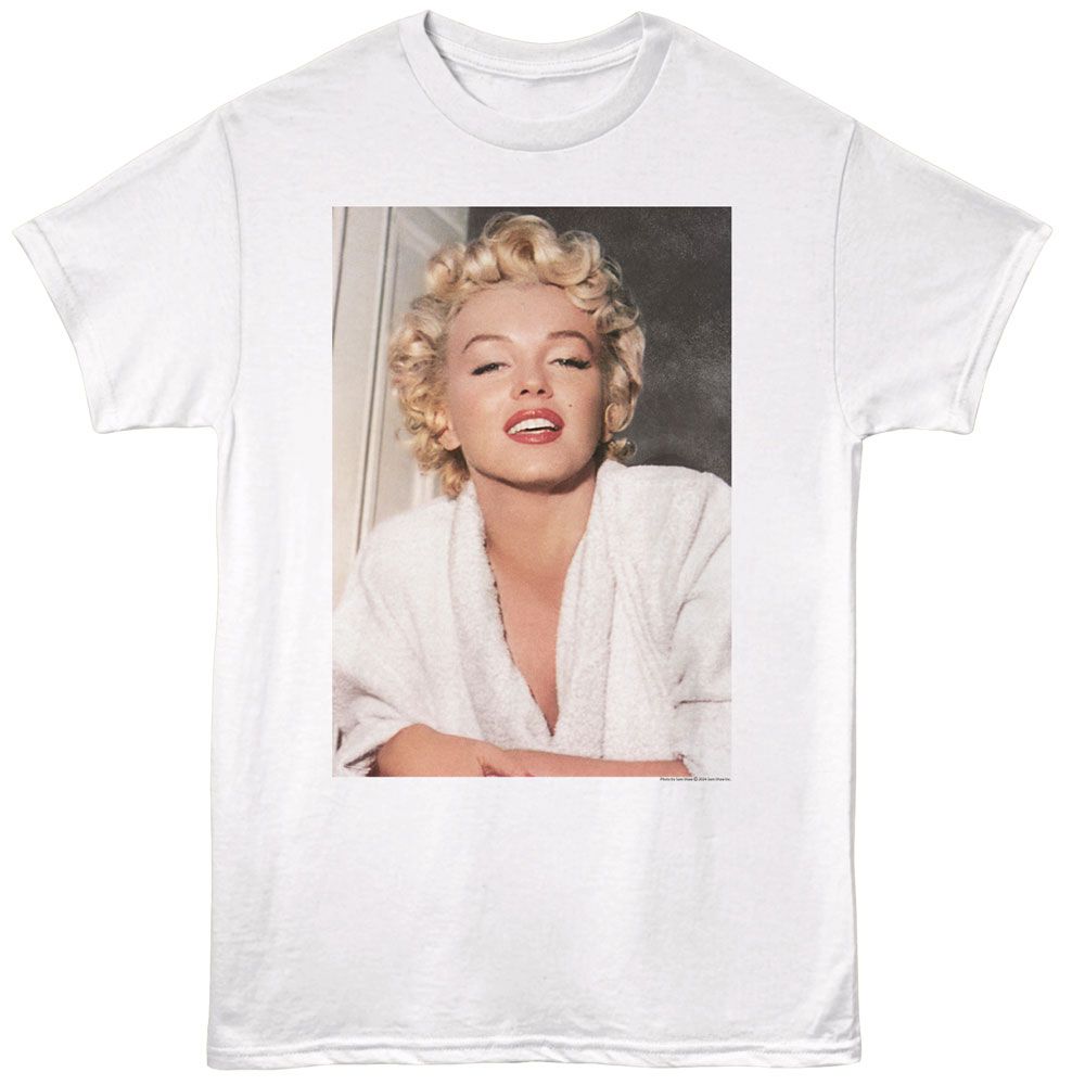 Marilyn Monroe - Bathrobe Photo - American Classics - Solid White Adult Short Sleeve T-Shirt