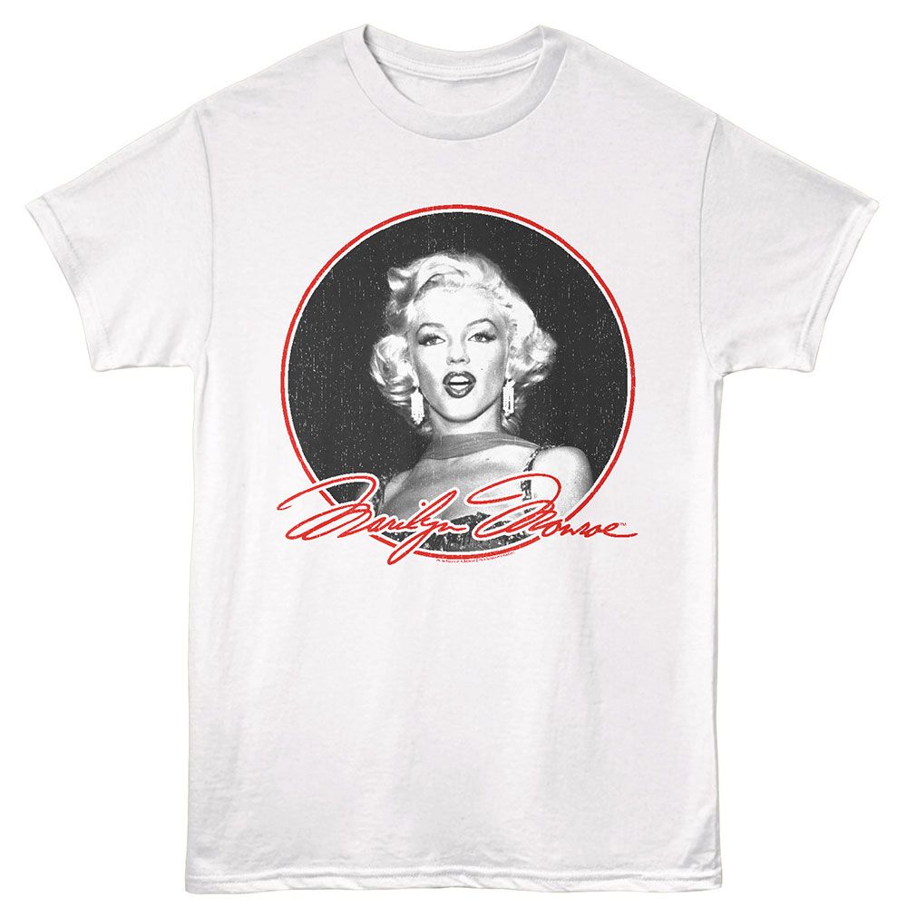 Marilyn Monroe - In Circle - American Classics - White Adult Short Sleeve T-Shirt