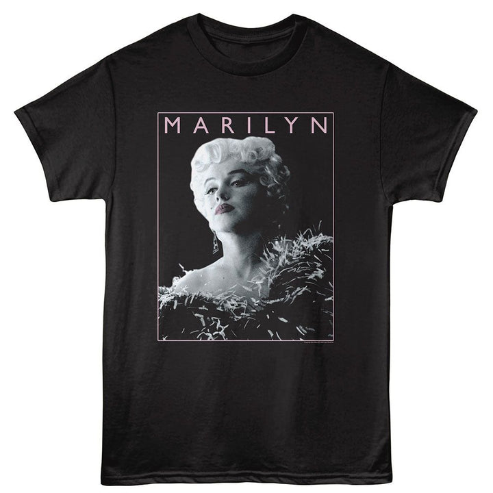 Marilyn Monroe - Feathered Dress - American Classics - Black Adult Short Sleeve T-Shirt