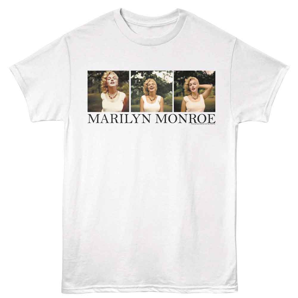 Marilyn Monroe - Three Photos Outdoors - American Classics - Solid White Adult Short Sleeve T-Shirt