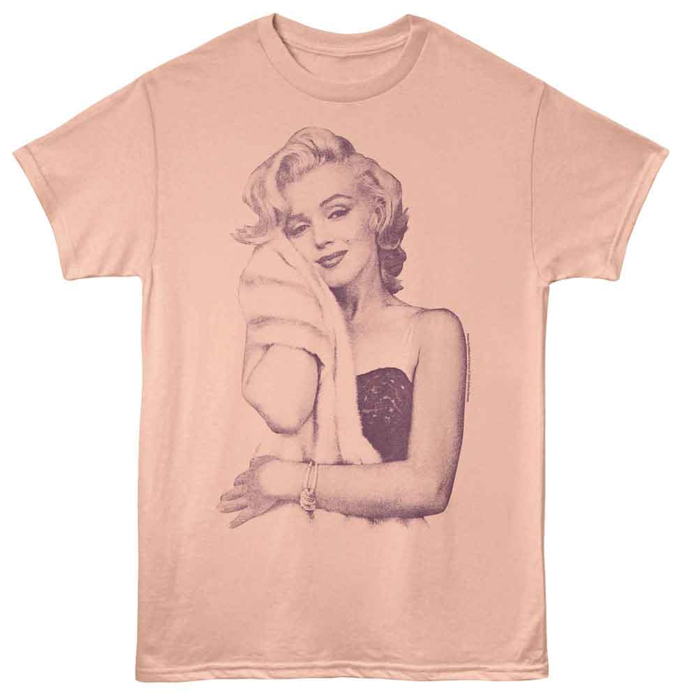 Marilyn Monroe - Fur Snuggle - American Classics - Solid Orange Adult Short Sleeve T-Shirt