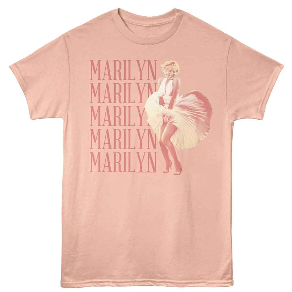 Marilyn Monroe - Swept Skirt Repeat - American Classics - Solid Orange Adult Short Sleeve T-Shirt