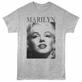 Marilyn Monroe - Face - Adult Unisex Short Sleeve T-Shirt - Gray Heather