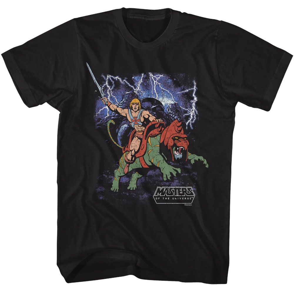 Masters Of The Universe - Battlecat Charge - American Classics - Solid Black Adult Short Sleeve T-Shirt