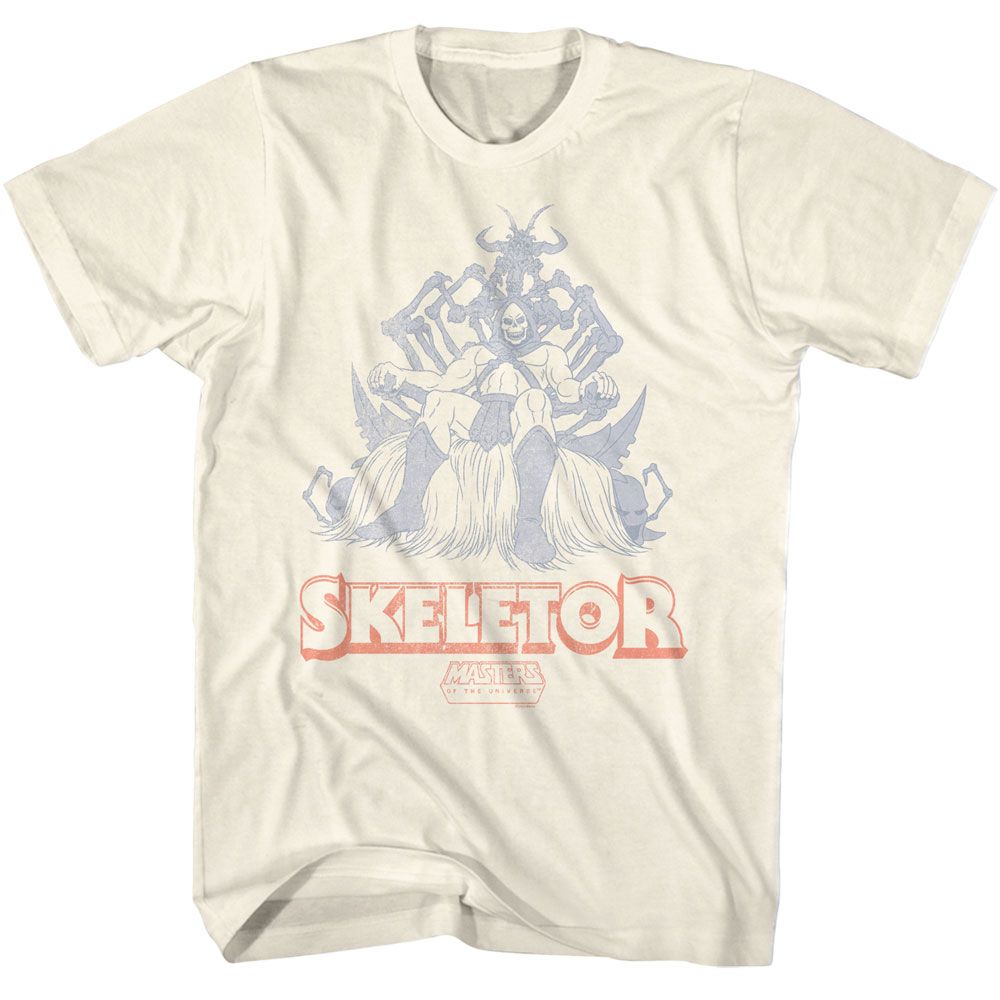 Masters Of The Universe - Skeletor Throne - American Classics - Solid Off-White Adult Short Sleeve T-Shirt