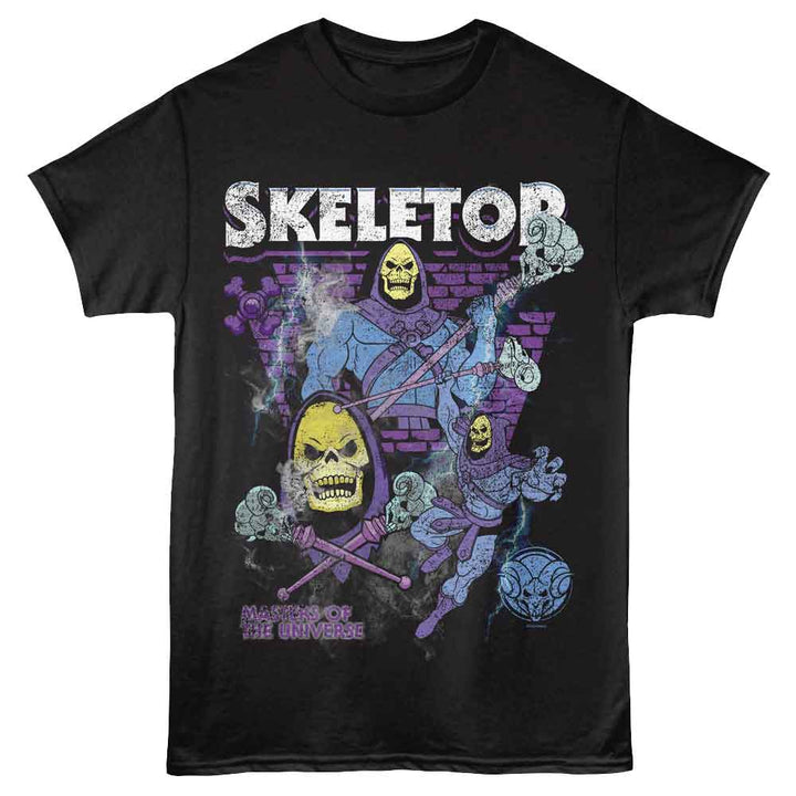 Masters Of The Universe - Skeletor Collage - Black - Front Print Solid Adult Unisex Short Sleeve T-Shirt