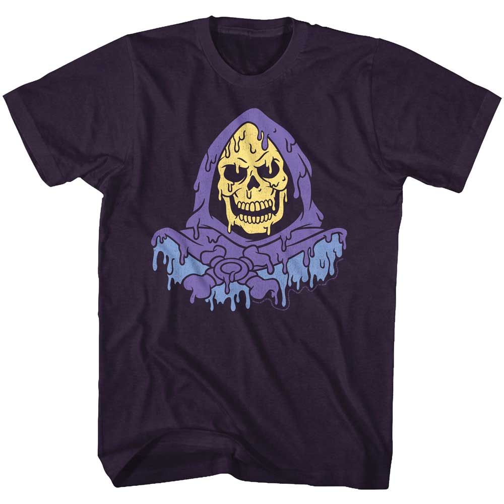 Masters Of The Universe - Melty Skeletor - American Classics - Solid Black Adult Short Sleeve T-Shirt