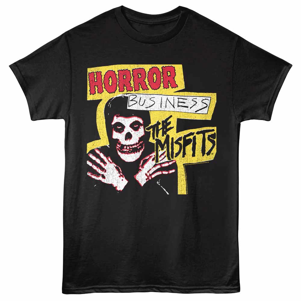 Misfits - Horror Business - Front Print Adult Short Sleeve Solid T-Shirt - Black