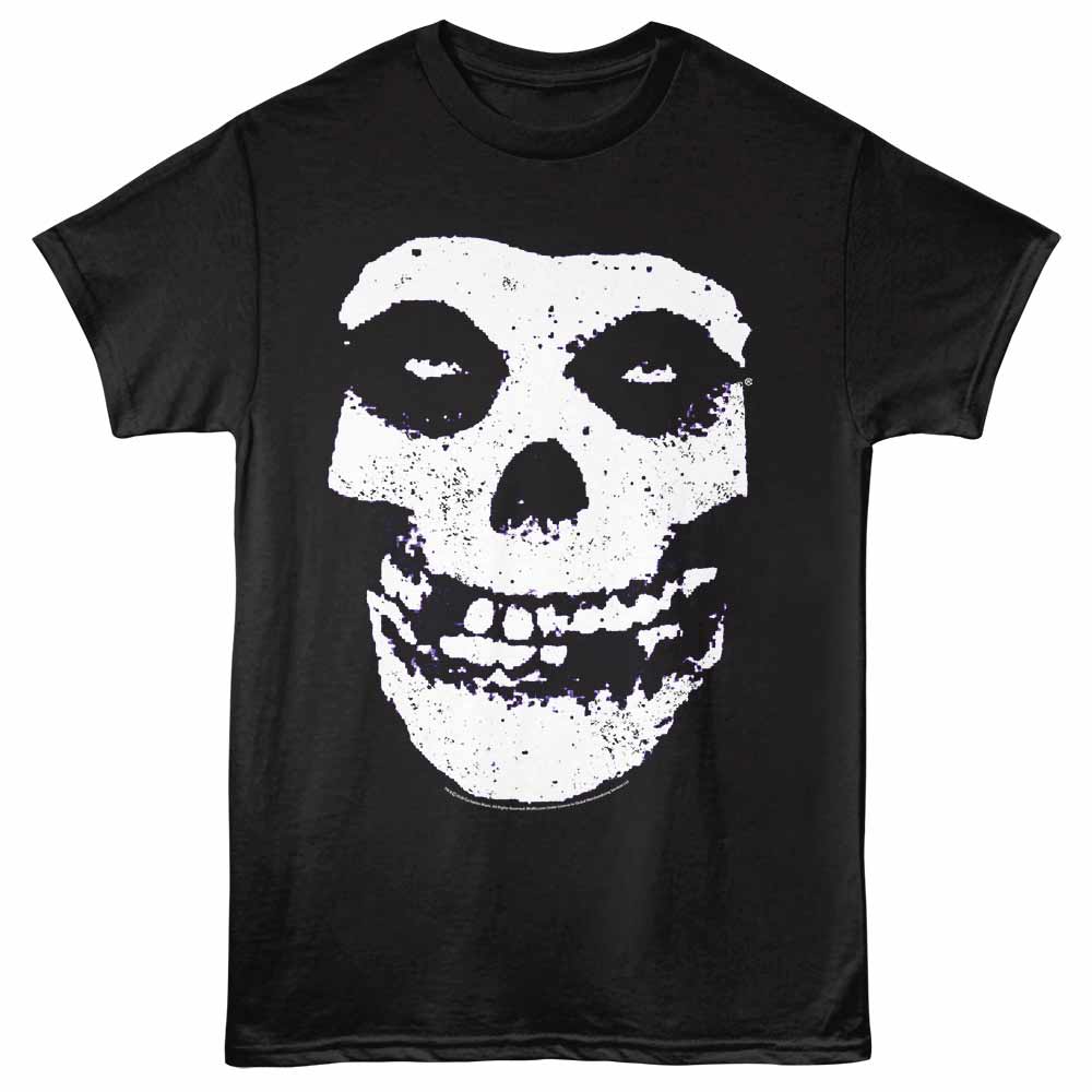 Misfits - Skull - Front Print Adult Short Sleeve Solid T-Shirt - Black