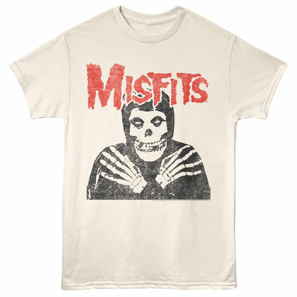 Misfits - Crossed Arms - Front Print Adult Short Sleeve Solid T-Shirt - Natural