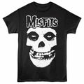 Misfits - Logo Outline Skull - Front Print Adult Short Sleeve Solid T-Shirt - Black