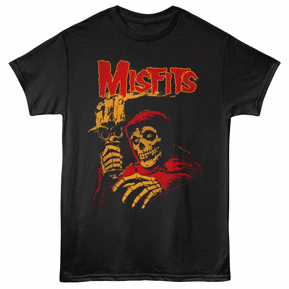 Misfits - Halloween Crimson Ghost - Front Print Adult Short Sleeve Solid T-Shirt - Black