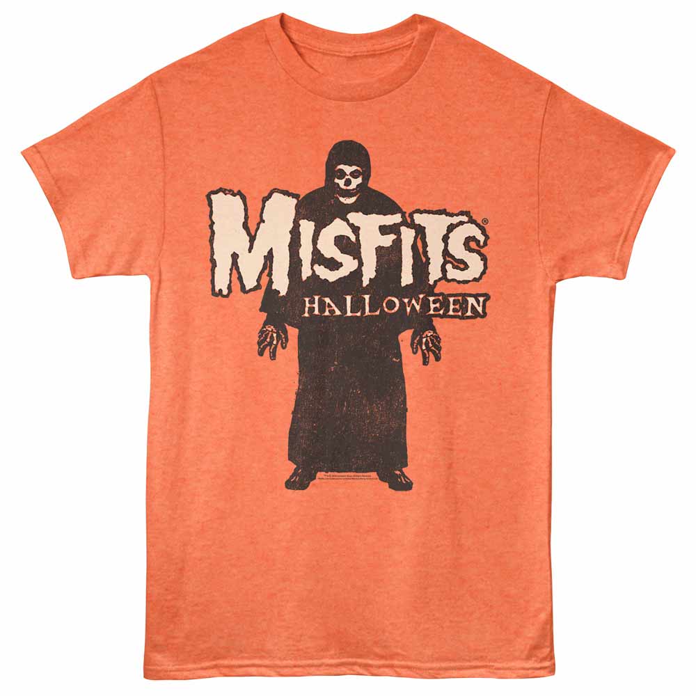 Misfits - Halloween - Front Print Adult Short Sleeve Heather T-Shirt - Bright Orange Heather