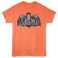 Misfits - Bat Logo - Front Print Adult Short Sleeve Heather T-Shirt - Bright Orange Heather