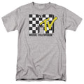 MTV - Checker Board Logo - Adult Unisex Short Sleeve T-Shirt - Gray
