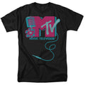 MTV - Microphone Logo - Adult Unisex Short Sleeve T-Shirt - Black