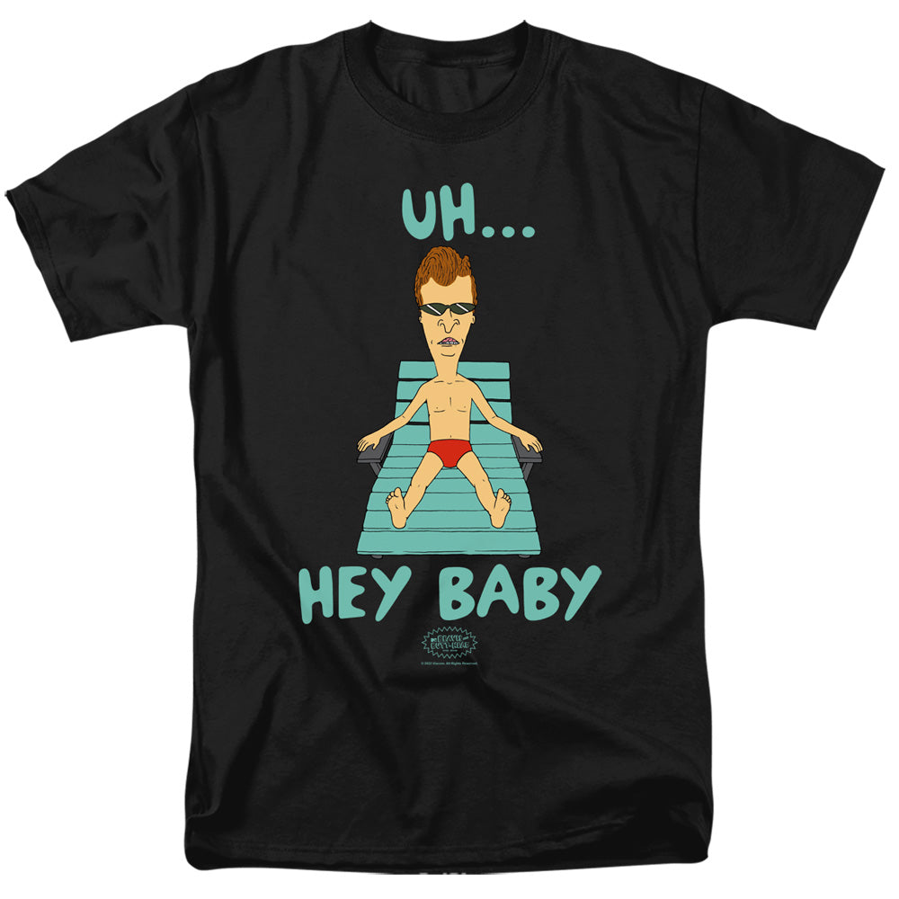Beavis And Butthead - Uh Hey Baby - Adult Unisex Short Sleeve T-Shirt - Black