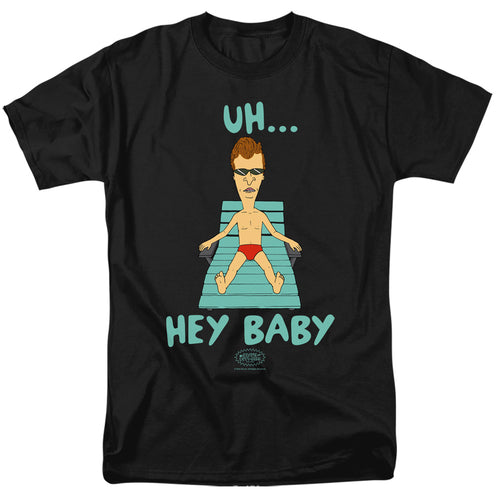 Beavis And Butthead - Uh Hey Baby - Adult Unisex Short Sleeve T-Shirt - Black