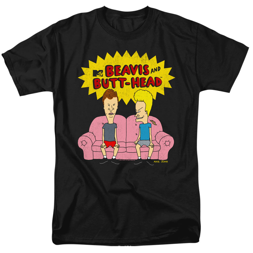 Beavis And Butthead - Couch Logo Og - Adult Unisex Short Sleeve T-Shirt - Black