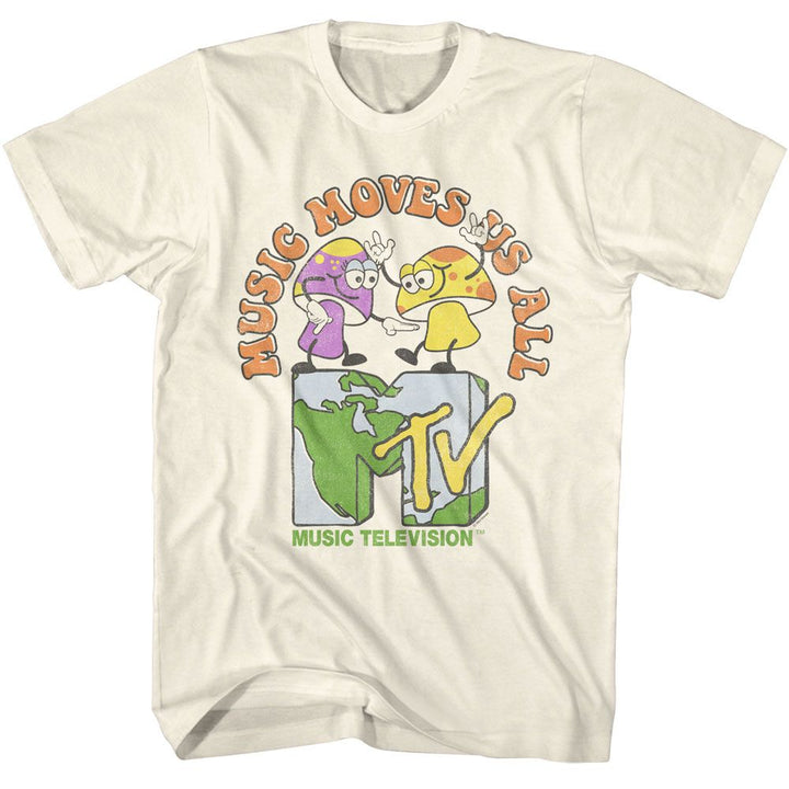 MTV - Music Moves Us All - American Classics - Solid Off-White Adult Short Sleeve T-Shirt