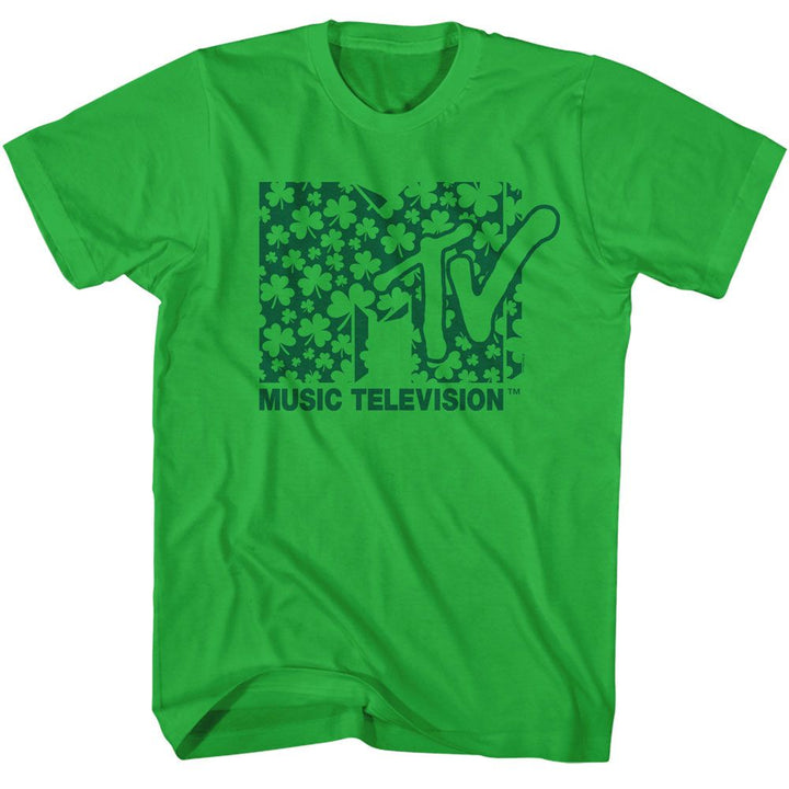 MTV - Clover Pattern - American Classics - Solid Green Adult Short Sleeve T-Shirt