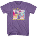 MTV - Spring Break 88 Palm Trees - American Classics - Heather Purple Adult Short Sleeve T-Shirt