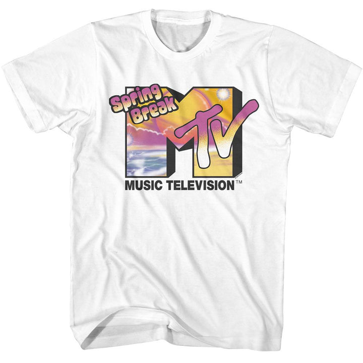 MTV - Spring Airbrush - American Classics - Solid White Adult Short Sleeve T-Shirt