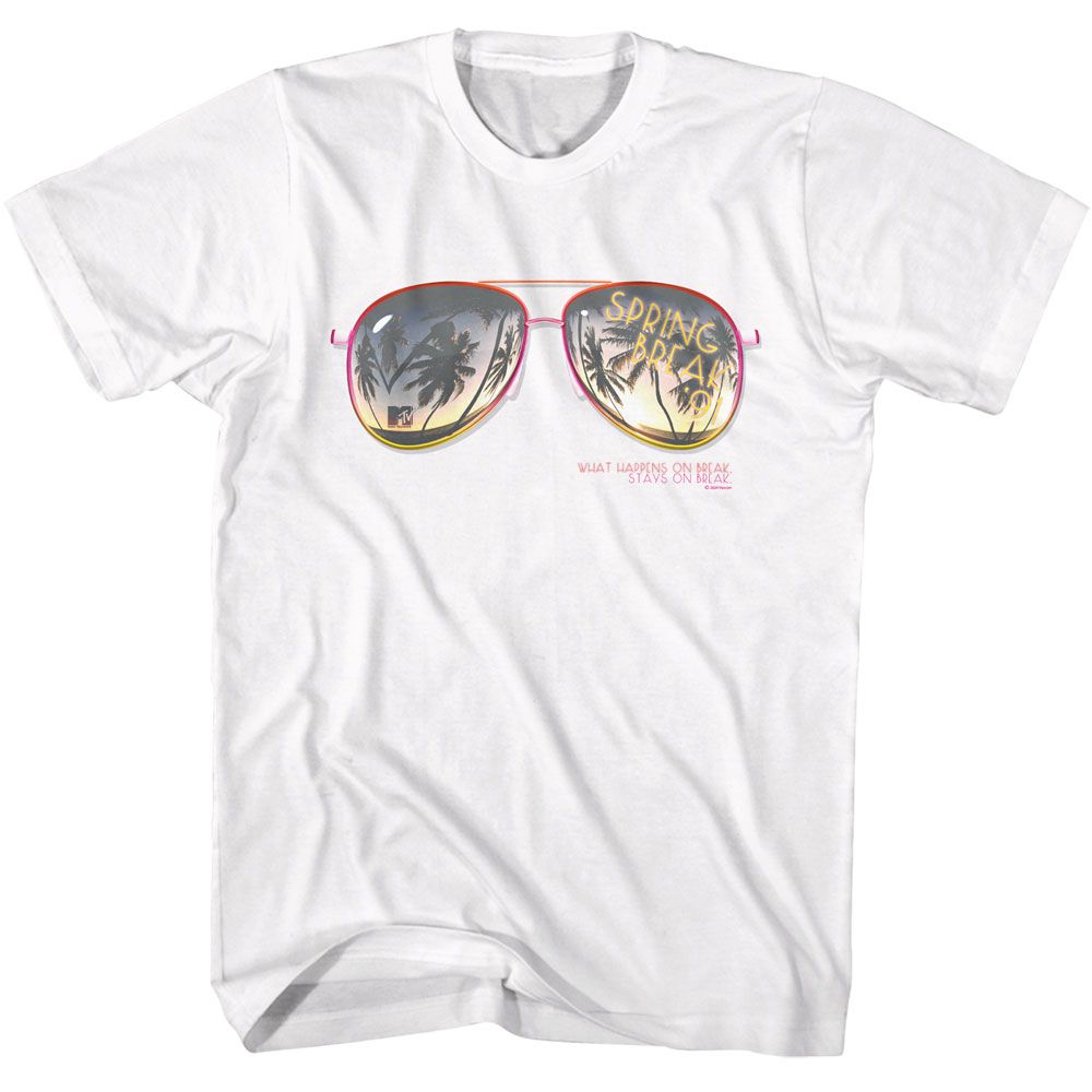 MTV - Spring Break 91 Aviators - American Classics - Solid White Adult Short Sleeve T-Shirt