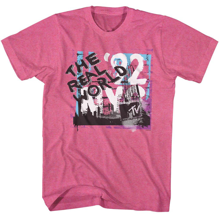 MTV - Real World 92 - American Classics - Heather Pink Adult Short Sleeve T-Shirt