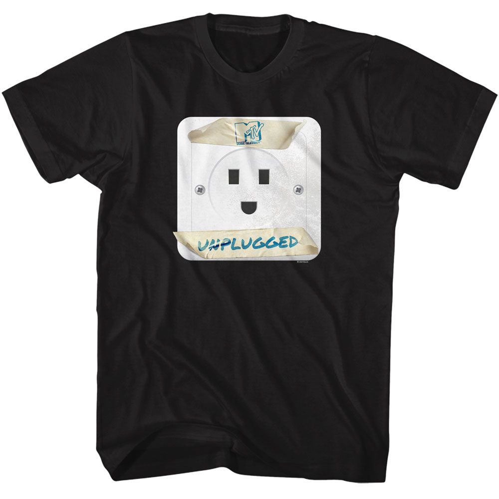 MTV - Unplugged Outlet - American Classics - Solid Black Adult Short Sleeve T-Shirt