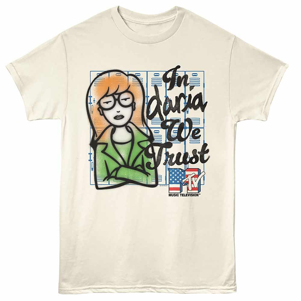 MTV - In Daria We Trust - Front Print Adult Short Sleeve Solid T-Shirt - Natural