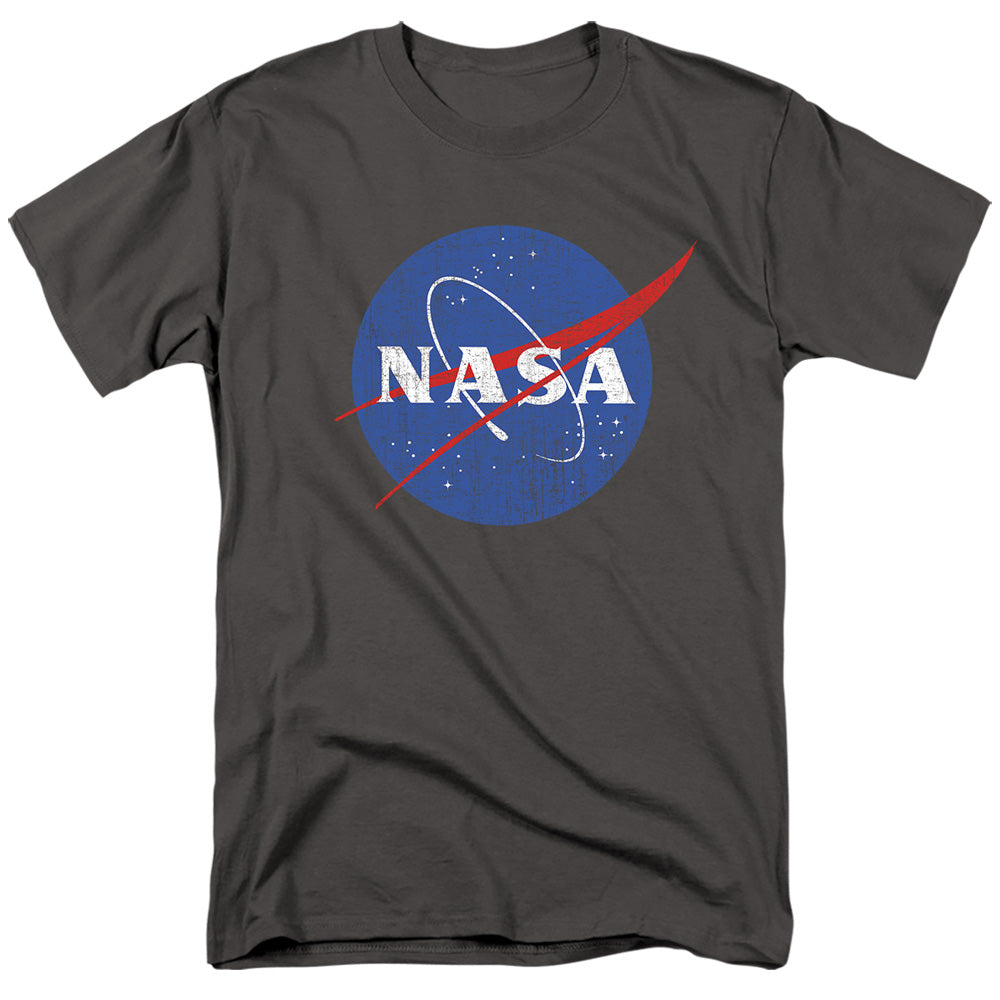NASA - Meatball Logo Distressed - Adult Unisex Short Sleeve T-Shirt - Gray