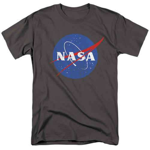 NASA - Meatball Logo Distressed - Adult Unisex Short Sleeve T-Shirt - Gray