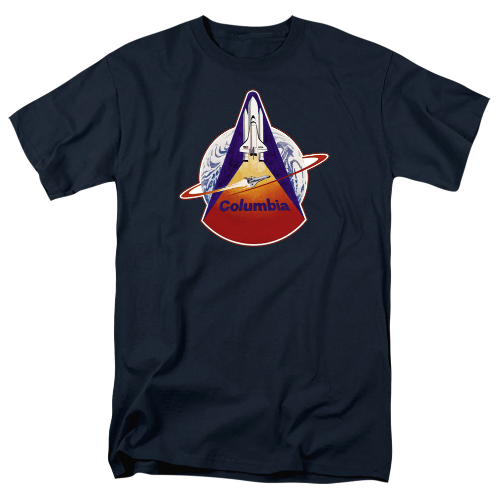 NASA - Sts 1 Mission Patch - Adult Unisex Short Sleeve T-Shirt - Blue