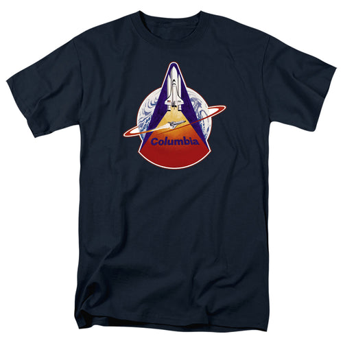 NASA - Sts 1 Mission Patch - Adult Unisex Short Sleeve T-Shirt - Blue