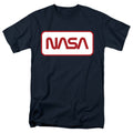 NASA - Rectagular Worm Logo - Adult Unisex Short Sleeve T-Shirt - Blue