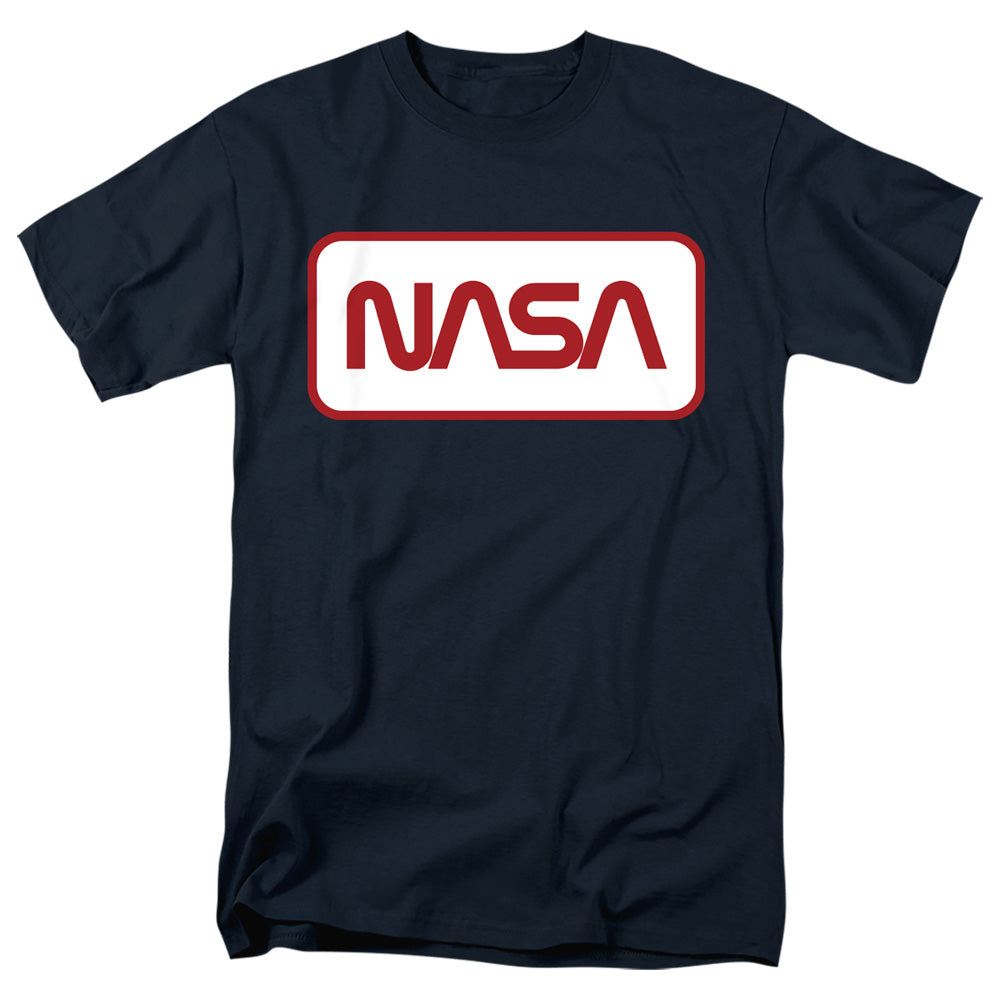 NASA - Rectagular Worm Logo - Adult Unisex Short Sleeve T-Shirt - Blue