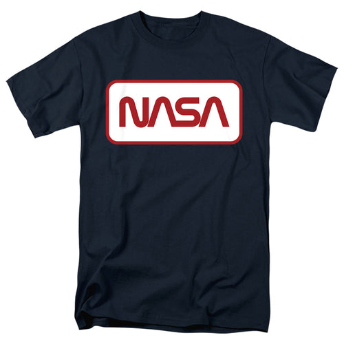 NASA - Rectagular Worm Logo - Adult Unisex Short Sleeve T-Shirt - Blue
